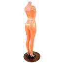 Mini Lace UP Front Crop Tank and High Waist Leggings Set in Orange Sparkly Jewel - Coquetry Clothing