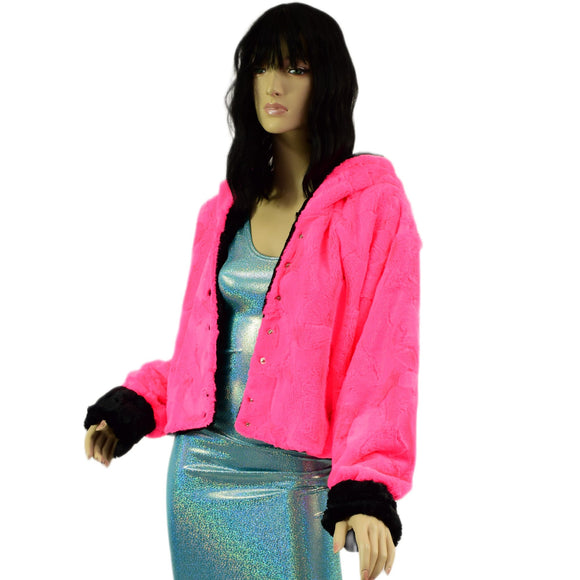 Minky Waist Length Jacket with Snap Front - Coquetry Clothing