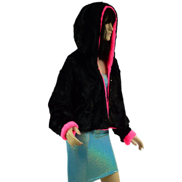 Minky Waist Length Jacket with Snap Front - Coquetry Clothing