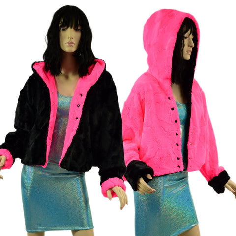 Minky Waist Length Jacket with Snap Front - Coquetry Clothing