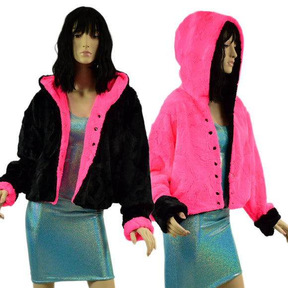 Minky Waist Length Jacket with Snap Front - Coquetry Clothing