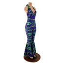 Monroe Halter Bell Bottom Flare Catsuit in Neon Melt - Coquetry Clothing