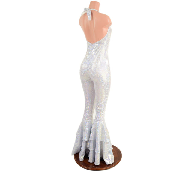 Monroe Halter Bell Bottom Flare Catsuit with Triple Tier Bells - Coquetry Clothing
