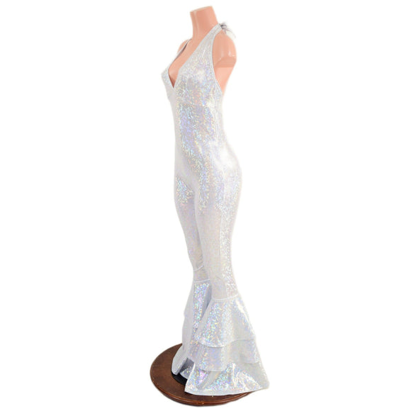 Monroe Halter Bell Bottom Flare Catsuit with Triple Tier Bells - Coquetry Clothing