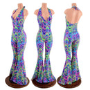 Monroe Halter Catsuit with Solar Flare Leg in Glow Worm - Coquetry Clothing