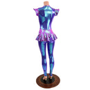 Moonstone and Plumeria Flip Sleeve Catsuit - Coquetry Clothing