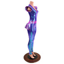 Moonstone and Plumeria Flip Sleeve Catsuit - Coquetry Clothing