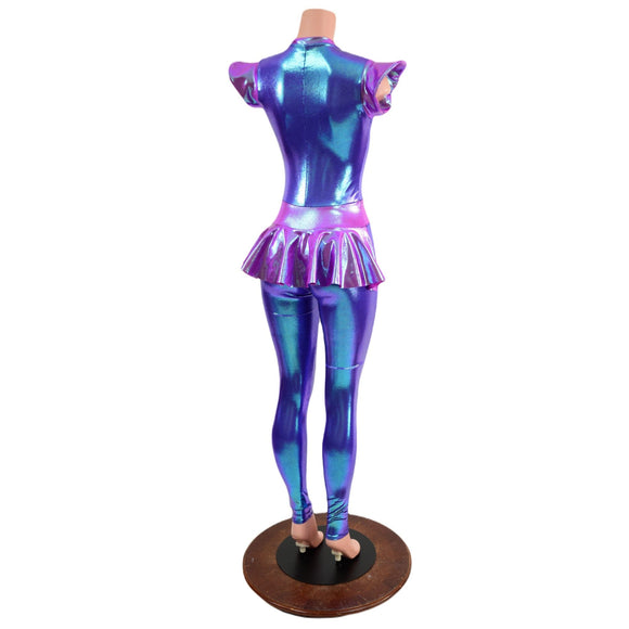 Moonstone and Plumeria Flip Sleeve Catsuit - Coquetry Clothing