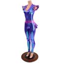 Moonstone and Plumeria Flip Sleeve Catsuit - Coquetry Clothing