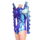 Moonstone Mega Sharp Shoulder Romper with Spiked Sleeves - Coquetry Clothing