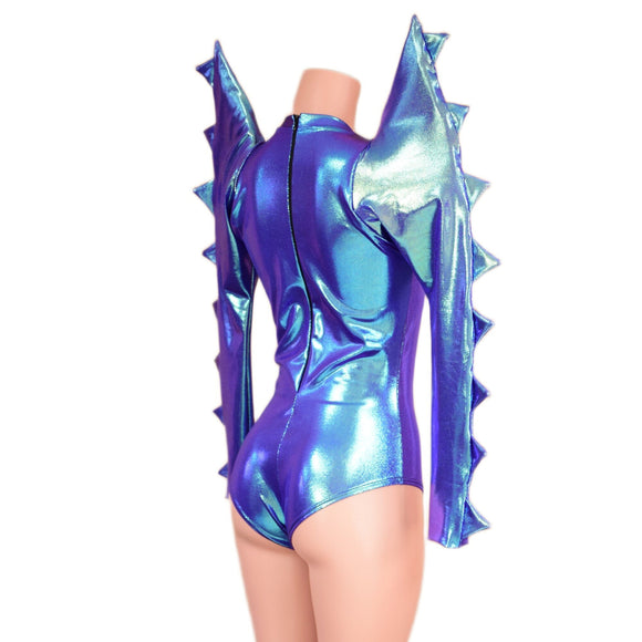 Moonstone Mega Sharp Shoulder Romper with Spiked Sleeves - Coquetry Clothing