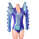 Moonstone Mega Sharp Shoulder Romper with Spiked Sleeves - Coquetry Clothing