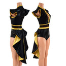 Black & Gold Tuxedo Back Romper - Coquetry Clothing