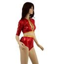 Red and Gold Ruffle Rump Shorts & Top Set - Coquetry Clothing