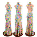 Neon Flux Backless Trumpet Gown - Coquetry Clothing