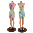 Neon Flux Bodycon Sleeveless Dress with Keyhole Neckline and Back Zipper - Coquetry Clothing
