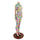 Neon Flux Long Sleeve Catsuit with Back Zipper - Coquetry Clothing