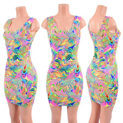 Neon Flux UV Glow Tank Dress - Coquetry Clothing