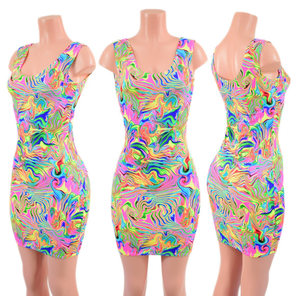 Neon Flux UV Glow Tank Dress - Coquetry Clothing