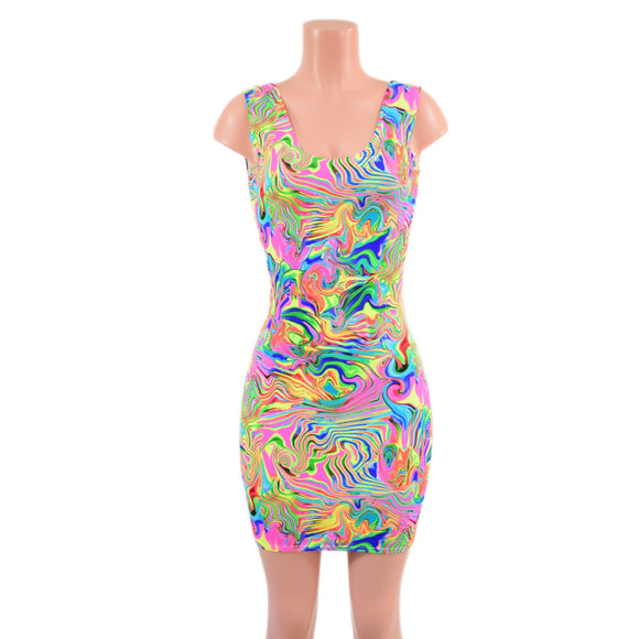 Neon Flux UV Glow Tank Dress - Coquetry Clothing