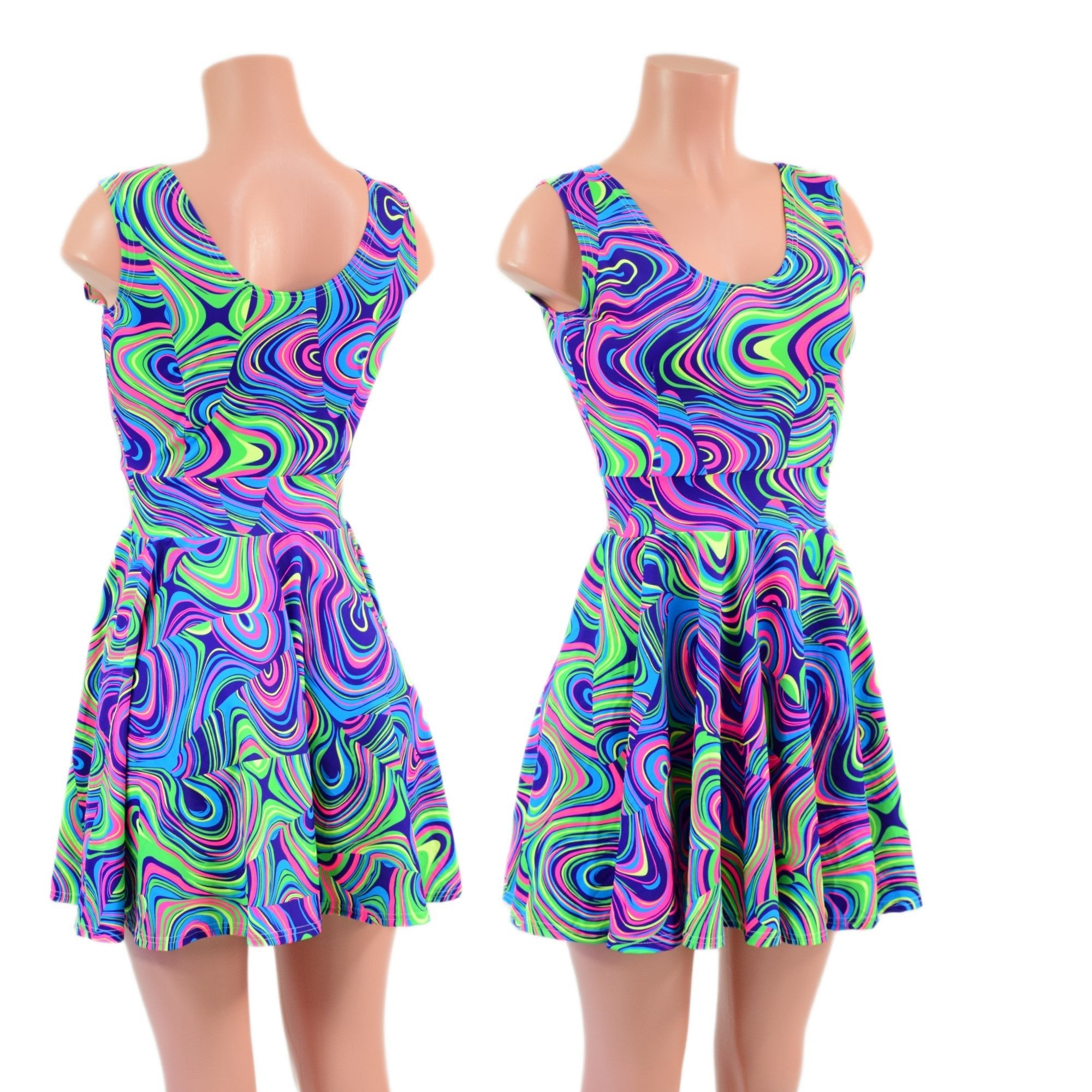 neon skater dresses Pink Heart Print Dress