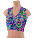 Neon Glow Worm V Neck Sleeveless Crop Top - Coquetry Clothing