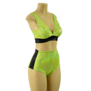 Neon Lime and Black Mystique Siren & Starlette Set - Coquetry Clothing