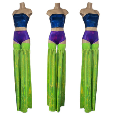 Neon Lime Holographic Stilt Covers - Coquetry Clothing
