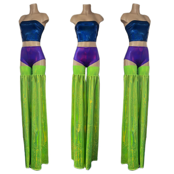 Neon Lime Holographic Stilt Covers - Coquetry Clothing