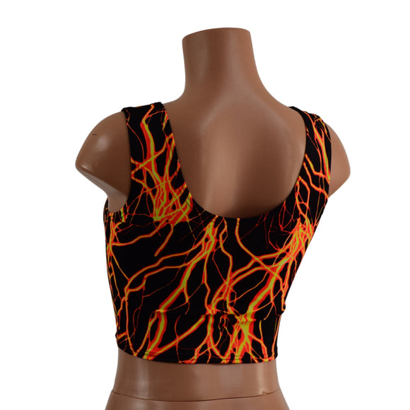 Neon Orange Lightning Crop Tank - Coquetry Clothing