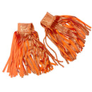 Neon Orange Sparkly Jewel Fringed Wrestling Arm Bands with Slide Ties - Coquetry Clothing