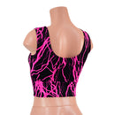 Neon Pink Lightning Laceup Crop Tank - Coquetry Clothing