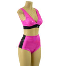 Neon Pink Sparkly Jewel and Black Mystique Siren & Starlette Set - Coquetry Clothing