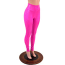 Neon Pink Sparkly Jewel High Waist Leggings - Coquetry Clothing