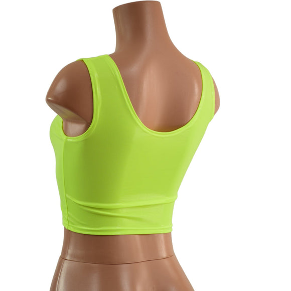 Neon Yellow Highlighter Crop Tank READY to SHIP - Coquetry Clothing
