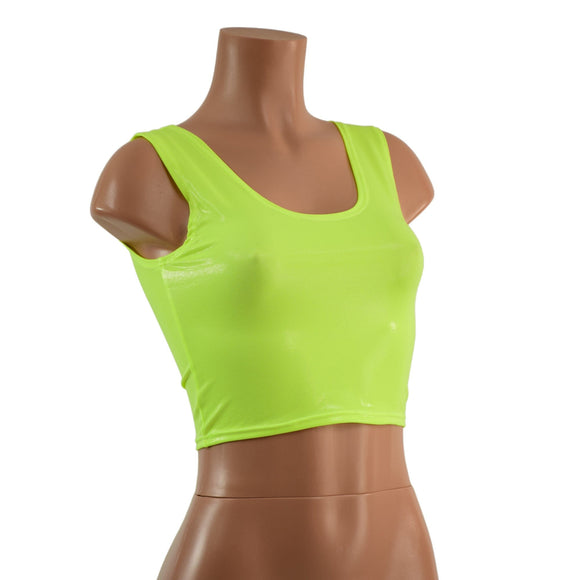 Neon Yellow Highlighter Crop Tank READY to SHIP - Coquetry Clothing
