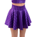Nevermore Stripe Print Circle Cut Mini Skirt - Coquetry Clothing