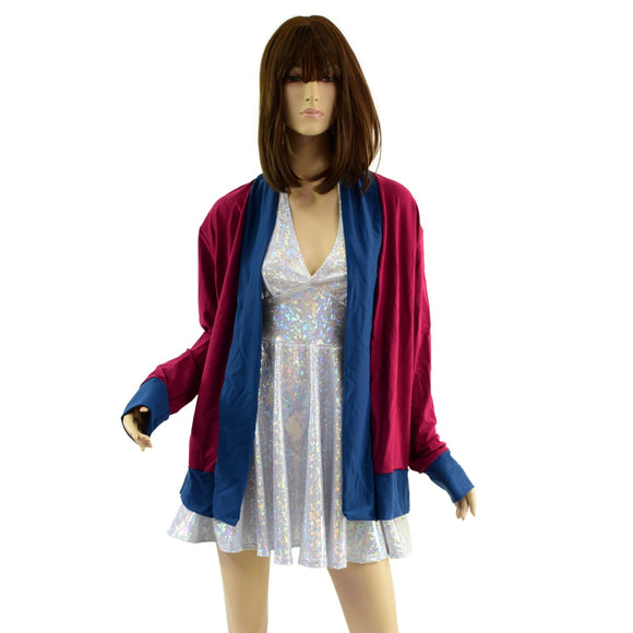 Not A Cardigan in Bordeaux with Poseidon Trim - Coquetry Clothing