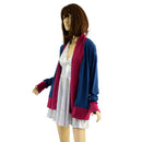 Not A Cardigan in Poseidon with Bordeaux Trim - Coquetry Clothing