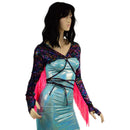O - ring Front Bolero with Removable Body Wrap Tie, Fringe and Thumbholes - Coquetry Clothing