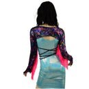 O - ring Front Bolero with Removable Body Wrap Tie, Fringe and Thumbholes - Coquetry Clothing