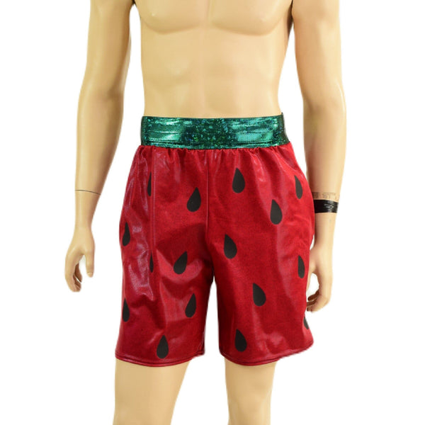 Mens Strawberry Basketball Shorts with Pockets - 2