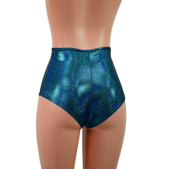 Ocean Sparkle High Waist Siren Shorts - Coquetry Clothing