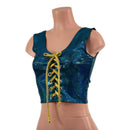 Ocean Sparkle Laceup Crop Tank - Coquetry Clothing