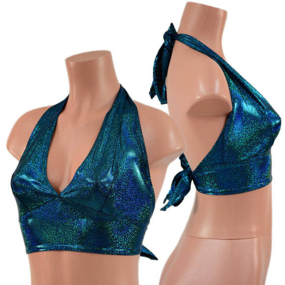 Ocean Sparkle Tie Back Halter Top - Coquetry Clothing