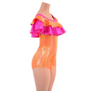 Off Shoulder Double Ruffle Romper with Boy Cut Leg - Coquetry Clothing