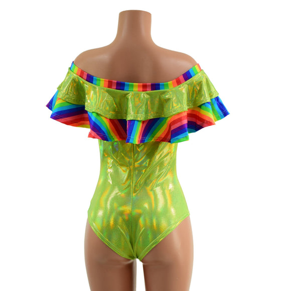 Off Shoulder Double Ruffle Siren Romper - Coquetry Clothing