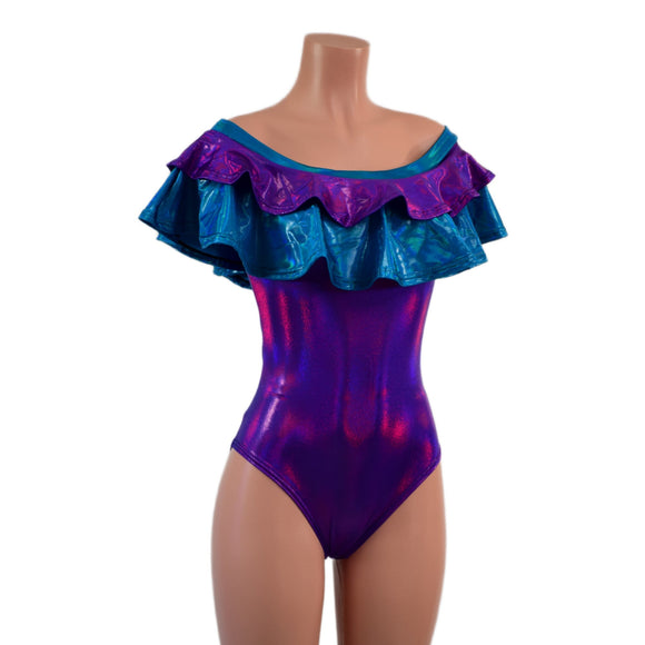 Off Shoulder Double Ruffle Siren Romper - Coquetry Clothing
