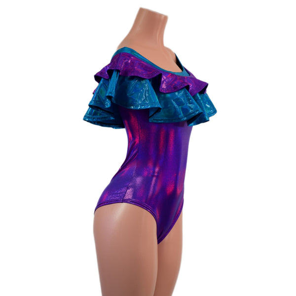 Off Shoulder Double Ruffle Siren Romper - 5