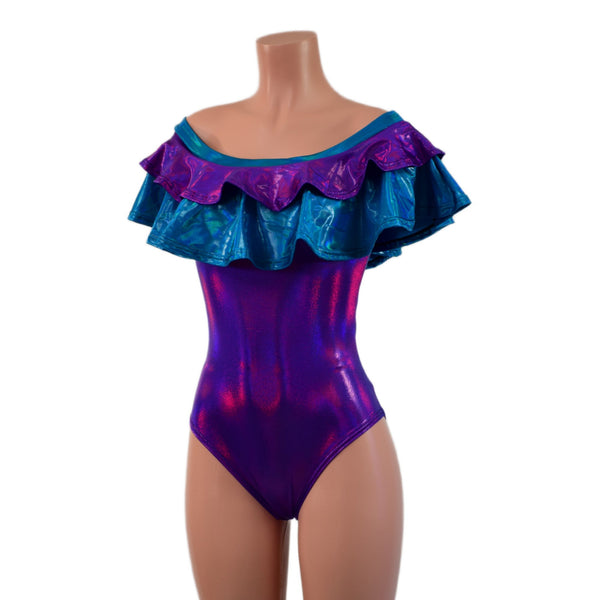 Off Shoulder Double Ruffle Siren Romper - 6